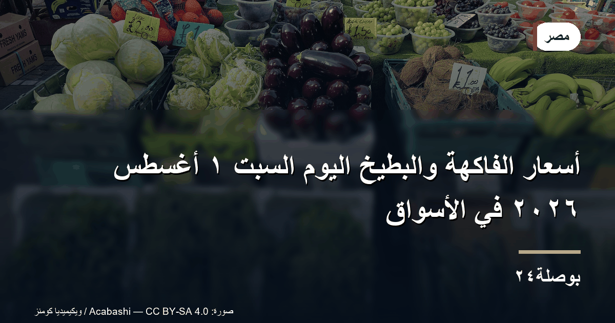 أسعار الفاكهة والبطيخ اليوم السبت ١ أغسطس ٢٠٢٦ في الأسواق