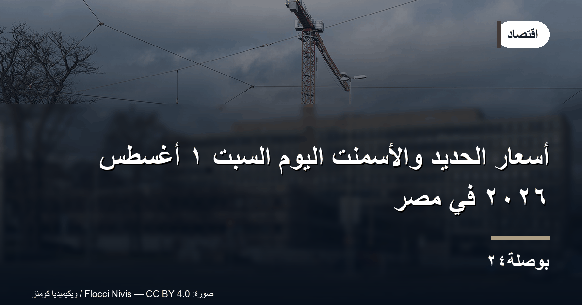 أسعار الحديد والأسمنت اليوم السبت ١ أغسطس ٢٠٢٦ في مصر