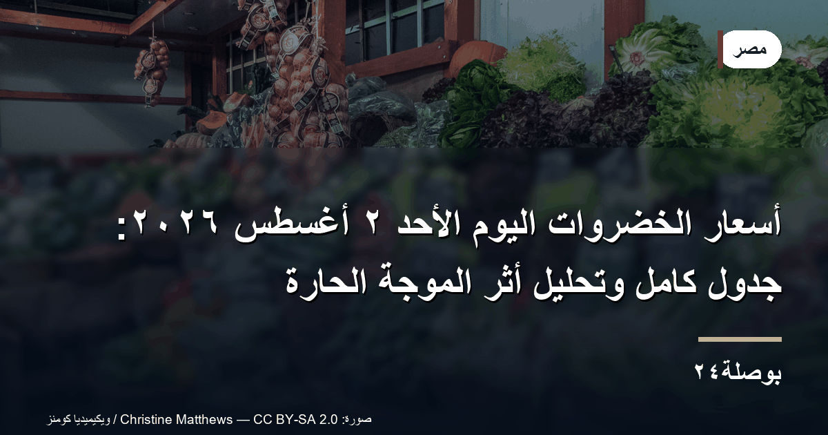 أسعار الخضروات اليوم الأحد ٢ أغسطس ٢٠٢٦: جدول كامل وتحليل أثر الموجة الحارة
