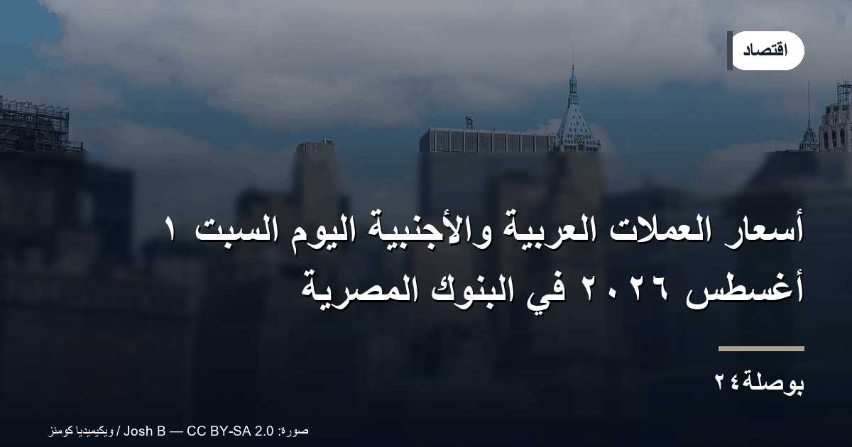 أسعار العملات العربية والأجنبية اليوم السبت ١ أغسطس ٢٠٢٦ في البنوك المصرية