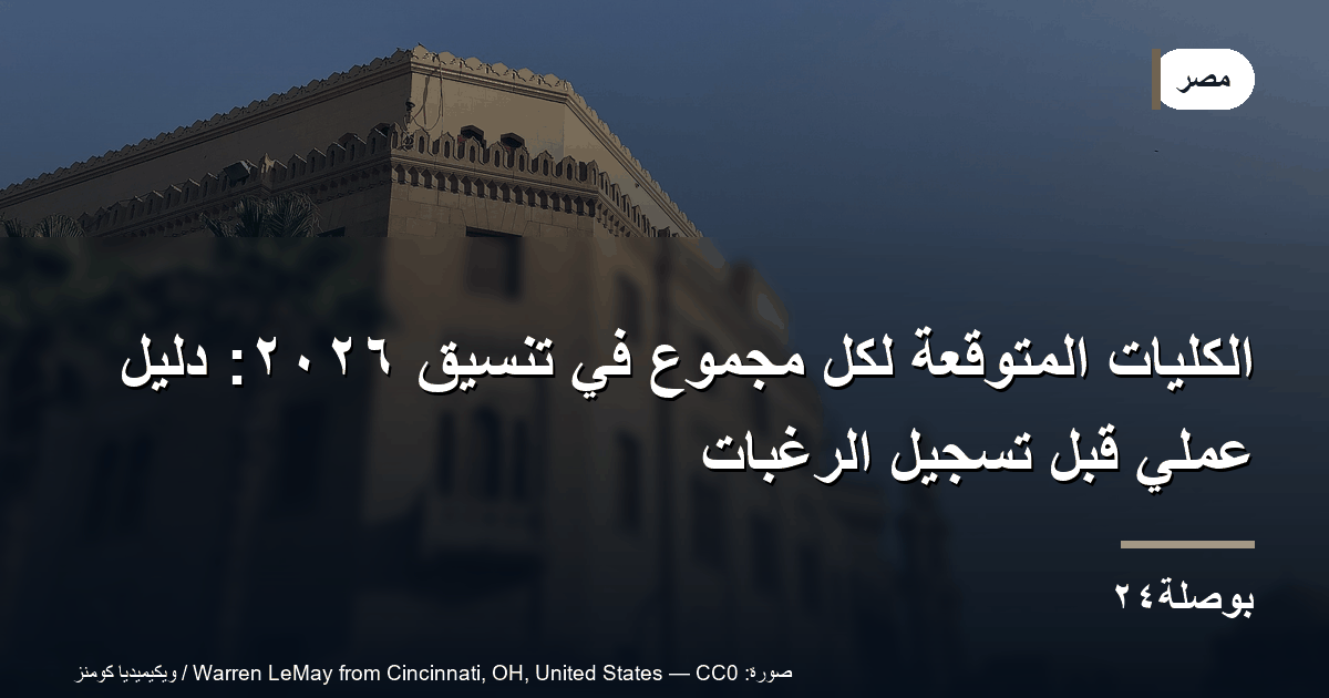 الكليات المتوقعة لكل مجموع في تنسيق ٢٠٢٦: دليل عملي قبل تسجيل الرغبات