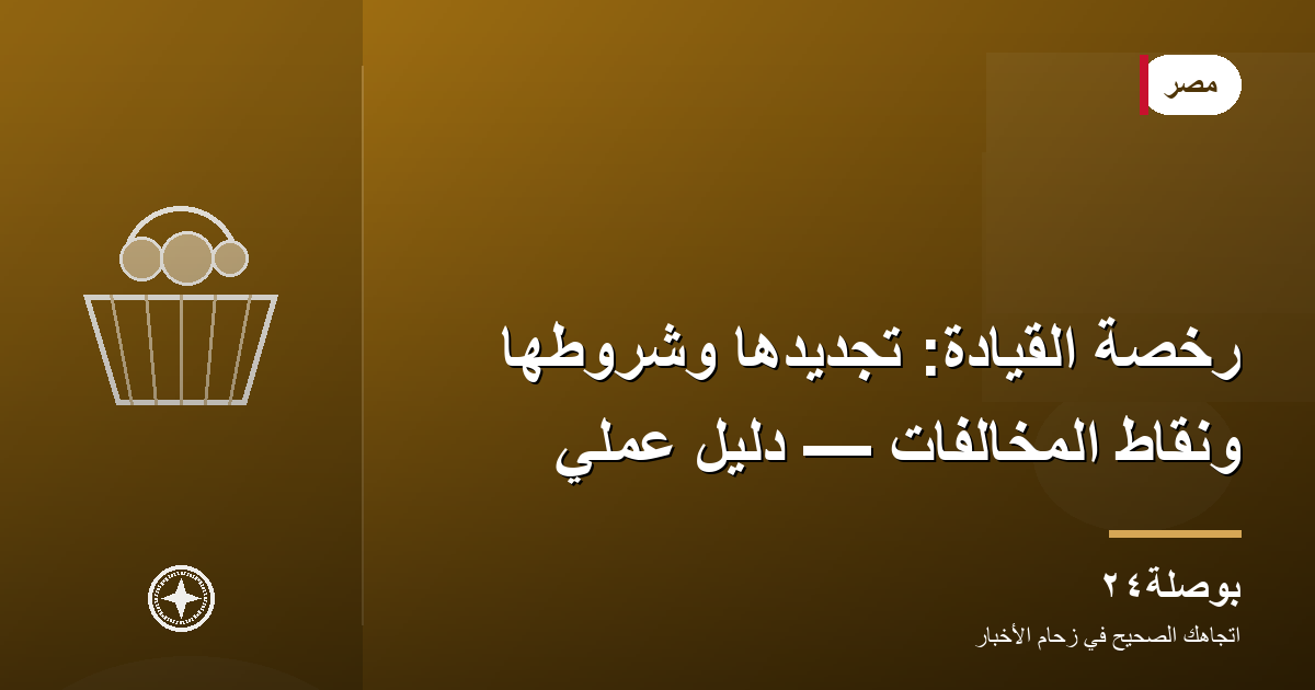 رخصة القيادة: تجديدها وشروطها ونقاط المخالفات — دليل عملي